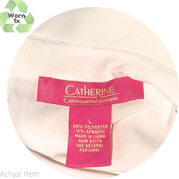 ๐ Catherine Malandrino Pearl Embellished Collared Shirt Blouse Size Large ๐๐ค - Picture 7 of 7